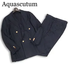 25SS★ Aquascutum アクアスキュータム 春夏 TEC.3★ リネン デニム ダブル ブレザー&パンツ セットアップ Sz.38/L　メンズのサムネイル
