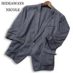 HIDEAWAYS NICOLE ハイダウェイ ニコル 春夏★ 5分袖 ストレッチ アンコン テーラード ジャケット Sz.46 メンズのサムネイル
