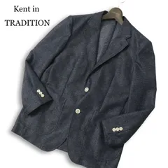 Kent in TRADITION ケント 春夏★ アンコン ビジネス メランジ 背抜き チェック テーラード ジャケット Sz.M メンズ 紺のサムネイル