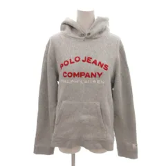 ラルフローレン RALPH LAUREN POLO JEANS プルオーバーパーカー M グレー 裏地起毛 フード付き ロゴプリント /IL ■GY74のサムネイル