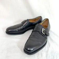 Ralph Lauren (7.5D) ラルフローレン シングル モンクストラップ シューズ ローファー ベルトシューズ 43091 黒 メンズ K6-163のサムネイル