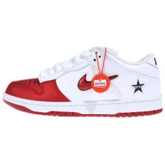 SUPREME (シュプリーム) 19AW ×NIKE SB DUNK LOW OG QS CK3480-600 ナイキエスビー ダンク ローカットスニーカー ホワイト/メタリックレッド US9/27cmのサムネイル