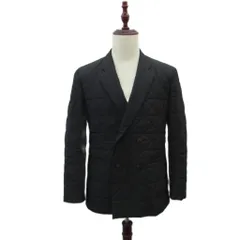 ヒューゴボス HUGO BOSS キルティングジャケット 上着 オープンカラー ミドル丈 44 黒 ブラック ダブルボタン /HO10 ■ECD005のサムネイル