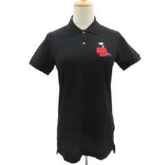 ラコステ LACOSTE × ピーナッツ PEANUTS ポロシャツ 鹿の子 36 黒