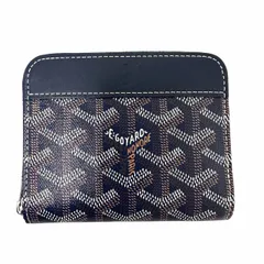 ゴヤール GOYARD マティニョン PM キャンバス ジップ ウォレット コンパクト 財布 ネイビー ブルー ブランド古着ベクトル 中古☆AA★▲■260626のサムネイル