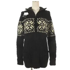 ラルフローレン RALPH LAUREN ケーブル ニット ジャケット カーディガン ブラック L ■GY74のサムネイル