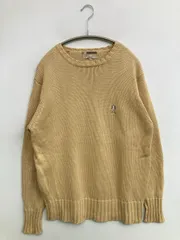 PEANUTS ピーナッツ ニット/セーター M ベージュ コットン ニット 無地 ワンポイント 刺繍 ミドル丈 長袖 クルーネック(丸首) メンズ レディースのサムネイル