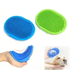 XIANFQNKJ 犬 シャンプーブラシ ペットブラシ TPR 犬用ブラシ 猫 お風呂ブラシ 泡立て 25.5cm 12.3cm ストラップ付きのサムネイル