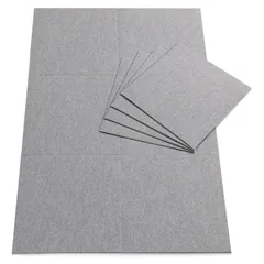 サンコー ずれない タイルカーペット 30×30cm グレー 10枚入 フラットタイプ おくだけ吸着 ジョイントマット 撥水 消臭 洗える 日本製 KZ-70のサムネイル