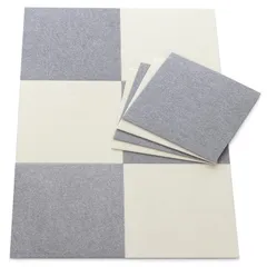 サンコー ずれない タイルカーペット 30×30cm アイボリー グレー 10枚入 フラットタイプ おくだけ吸着 ジョイントマット 撥水 消臭 洗える 日本製 KZ-58のサムネイル