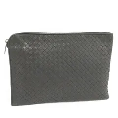 Bottega Veneta クラッチバッグ イントレチャート レザー グレーのサムネイル