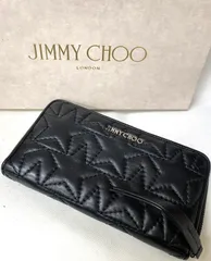 未使用 JIMMY CHOO ジミーチュウ レザー スター ラウンドファスナー 長財布 黒 ブラック レディース ss061803のサムネイル