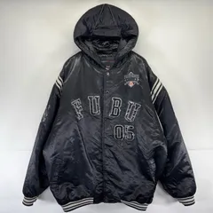 古着 90's/90年代 フブ FUBU ジャケット スタジャン 大きいサイズ ベースボール ワッペン ロゴ 刺繍 2XL  ブラック系 メンズのサムネイル