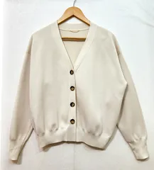 L'Appartement アパルトモン Knit Vneck Cardigan 長袖 ニット カーディガン Vネック アイボリー 23-080-560-2041-1-0 レディース K6-171のサムネイル