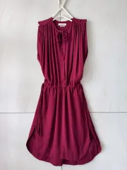 撮影用着用 ISABEL MARANT バーガンディシャーリングポケット ONE PIECE 36 (55-のサムネイル