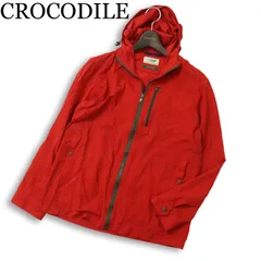日本製生地★ CROCODILE クロコダイル 春夏★  ナイロン ジップアップ  マウンテン パーカー ブルゾン Sz.M メンズ 赤系のサムネイル