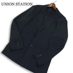 UNION STATION ユニオンステーション メンズビギ 春夏★ リンクルフリー テーラード ジャケット Sz.L メンズ ネイビーのサムネイル