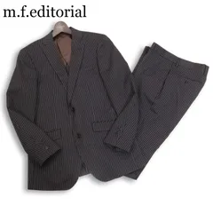 m.f.editorial タカキュー 春夏★ ストレッチ スリムフィット ストライプ セットアップ スーツ Sz.Y5 メンズ 黒 ビジネスのサムネイル