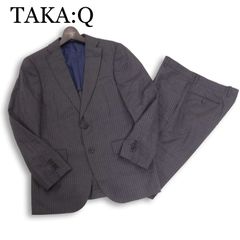 TAKAQ セットアップ スーツ ネイビー ストライプ ウォッシャブル