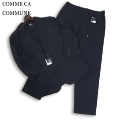 【新品 22SS】 COMME CA COMMUNE コムサ コミューン 春夏 7分袖 ジャケット&パンツ セットアップ Sz.M/L　メンズ ネイビーのサムネイル