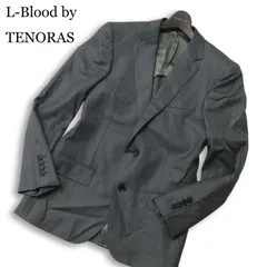 L-Blood by TENORAS メンズティノラス 春夏 背抜き★ スリム ストライプ テーラード ジャケット Sz.M メンズ グレーのサムネイル
