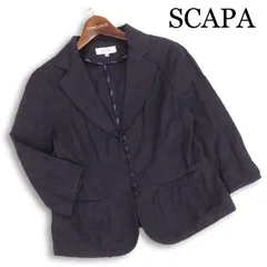 SCAPA スキャパ 春夏★ 7分袖 コットン ジャケット Sz.38 レディース 紺 ネイビーのサムネイル