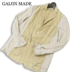 GAIJIN MADE ガイジンメイド ハリラン 春夏 麻 リネン★ バイカラー 切替 テーラード ジャケット ブレザー Sz.M メンズのサムネイル