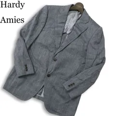 Hardy Amies ハーディ エイミス 春夏 背抜き 伊製生地 CANONICO シルク リネン混★ テーラード ジャケット Sz.94AB4 メンズのサムネイル