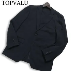 TOPVALU トップバリュ イオン 春夏 レーヨン★ 背抜き ストレッチ テーラード ジャケット Sz.100AB7 メンズ 黒 大きいサイズのサムネイル