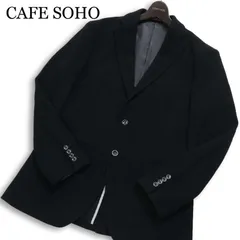 CAFE SOHO カフェソーホー 春夏 背抜き★ アンコン テーラード ジャケット Sz.A6 メンズ 黒