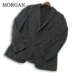 MORGAN HOMME モルガン オム 春夏 麻★ リネン混 スリム ニット テーラード ジャケット Sz.XL メンズのサムネイル