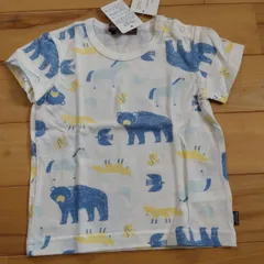 546 80cm STUDIO MINIスタジオミニ 日本製　男の子半袖 T シャツ 未使用品　動物柄のサムネイル