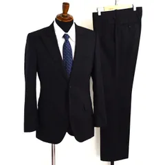 EPOCA UOMO シルク混生地 2つボタン シングルスーツ S YA4 ブラック ストライプ ノータック 8DV31-209 夏物 春夏 薄手 6XF039 【送料無料】【中古】【メンズビジネス】202606のサムネイル