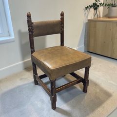 英国アンティークダイニングチェア 2脚セット 木製 グリーン ジャンク