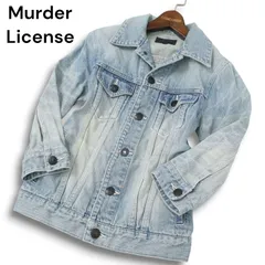 Murder License マーダーライセンス USED加工★ 7分袖 デニム ジャケット Gジャン Sz.44 メンズのサムネイル