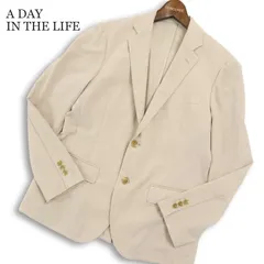 A DAY IN THE LIFE ユナイテッドアローズ 春夏★ リネンライク ドビー 2B テーラード ジャケット Sz.S メンズ ベージュのサムネイル