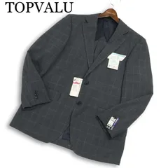 新品 未使用★ TOPVALU トップバリュ イオン 春夏 背抜き 超軽量★ チェック テーラード ジャケット Sz.98AB6 メンズ グレーのサムネイル