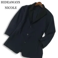 HIDEAWAYS NICOLE ハイダウェイ ニコル 春夏 7分袖★ アンコン テーラード ジャケット Sz.46 メンズ 紺 ネイビーのサムネイル