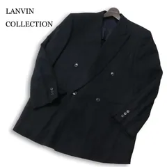 LANVIN COLLECTION ランバン コレクション 春夏 背抜き★ ダブル テーラード ジャケット Sz.48 メンズ ネイビー 日本製のサムネイル
