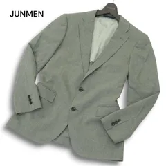 JUNMEN ジュンメン 春夏 背抜き★ ストライプ スリム アンコン テーラード ジャケット Sz.L1 メンズ 灰のサムネイル