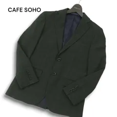 CAFE SOHO カフェソーホー 春夏 背抜き★ チェック テーラード ジャケット Sz.89 Y4　メンズ ビジカジ