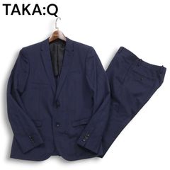 TAKAQ セットアップ スーツ ネイビー ストライプ ウォッシャブル