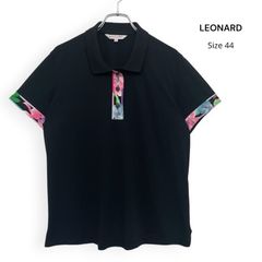 ☆美品☆LEONARD レオナール 半袖ポロシャツ M 黒 - メルカリ
