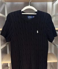 新品 正規品 RALPH LAUREN ケーブルニット 半袖セーター M 黒 - メルカリ