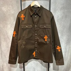 クロムハーツ　シャツ　WORK　DOG　クロスパッチ　ブラウン×オレンジ　XL　S品のサムネイル