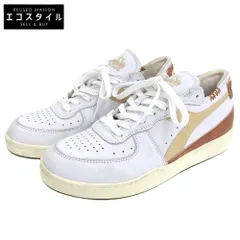 Diadora heritage　ディアドラヘリテージ　新品同様 MI BASKET ROW CUT スニーカー シューズ メンズ ホワイト×ベージュ 26cm　7.5(UK)のサムネイル