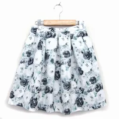 ロペピクニック ROPE Picnic スカート フレア ミニ ひざ上 花柄 36 白 ホワイト グレー /NT6のサムネイル