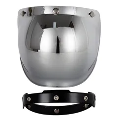 オートバイヘルメットバイザー ヘルメットバイザー バイク用ヘルメットバイザー ヘルメットレンズ 防風 砂防 日焼け防止 安全（シルバー）のサムネイル