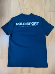 【美品】ポロスポーツ ラルフローレン Tシャツ M ネイビー POLO SPORT 刺繡ロゴ バインダーネック ひび割れなし 半袖のサムネイル