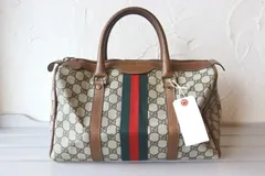 GUCCI オールドグッチ ミニボストンバッグ　シェリーライン　PVCレザー GGスプリーム ハンドバッグ ヴィンテージのサムネイル
